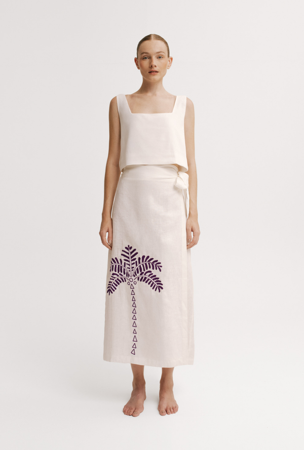 Crop Top Mujer Connie & Falda Mujer Samira Malva Set Mujer