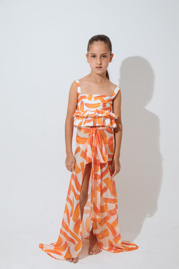 Nina Skirt Tangerie | Falda Larga con Amarre Lateral - Salida de Baño Estampada